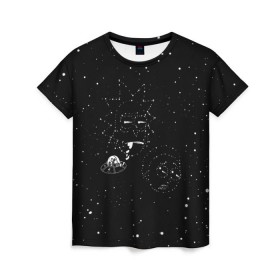 Женская футболка 3D с принтом Star map Rick and Morty в Санкт-Петербурге, 100% полиэфир ( синтетическое хлопкоподобное полотно) | прямой крой, круглый вырез горловины, длина до линии бедер | dsgnosadchaya | rick  morty | star | vdosadir | джастин ройланд | дэн хармон | звезды | космос | миссикс | плюмбус | рик и морти