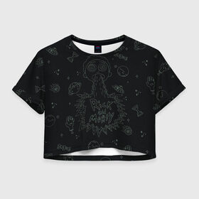 Женская футболка Cropp-top с принтом Planet Morty In Space в Санкт-Петербурге, 100% полиэстер | круглая горловина, длина футболки до линии талии, рукава с отворотами | dsgnosadchaya | rick  morty | space debris | vdosadir | джастин ройланд | дэн хармон | миссикс | планета | плюмбус | рик и морти