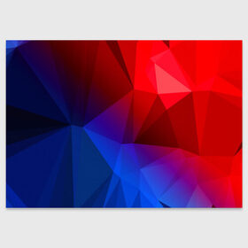 Поздравительная открытка с принтом RED&BLUE в Санкт-Петербурге, 100% бумага | плотность бумаги 280 г/м2, матовая, на обратной стороне линовка и место для марки
 | Тематика изображения на принте: abstract | abstraction | color | geometry | paitnt | polygon | polygonal | psy | абстракция | геометрия | краски | неоновые | полигоны | психоделика