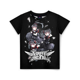 Детская футболка 3D с принтом BABYMETAL в Санкт-Петербурге, 100% гипоаллергенный полиэфир | прямой крой, круглый вырез горловины, длина до линии бедер, чуть спущенное плечо, ткань немного тянется | babymetal | moametal | su metal | yuimetal | бэбимэтал | группы | каваий метал | метал | музыка