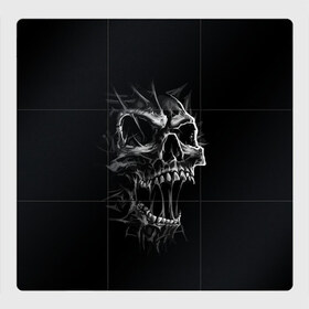 Магнитный плакат 3Х3 с принтом Cry в Санкт-Петербурге, Полимерный материал с магнитным слоем | 9 деталей размером 9*9 см | cry | fear | grin. teeth | halloween | horror | jaw | skull | зубы | крик | оскал | ужас | хэллоуин | череп
