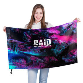Флаг 3D с принтом RAID: Shadow Legends в Санкт-Петербурге, 100% полиэстер | плотность ткани — 95 г/м2, размер — 67 х 109 см. Принт наносится с одной стороны | 