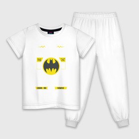 Детская пижама хлопок с принтом Bat-Signal в Санкт-Петербурге, 100% хлопок |  брюки и футболка прямого кроя, без карманов, на брюках мягкая резинка на поясе и по низу штанин
 | 80 | 80th | anniversary | bat man | batman | batman comics | caped crusader | dark knight | shtatbat | бетмен | брюс уэйн | бэт мен | бэтмен | тёмный рыцарь