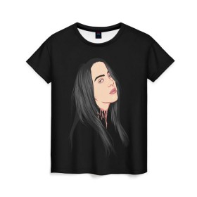 Женская футболка 3D с принтом Billie Eilish в Санкт-Петербурге, 100% полиэфир ( синтетическое хлопкоподобное полотно) | прямой крой, круглый вырез горловины, длина до линии бедер | bad | billie | boy | boys | eilish | girl | girls | music | pop | rap | sad | trend | билли | грустно | девочка | девочки | девушка | мальчик | музыка | поп | рэп | тренд | эйлиш