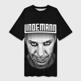 Платье-футболка 3D с принтом LINDEMANN в Санкт-Петербурге,  |  | lindeman | lindemann | logo | music | pain | rammstein | rock | rumstein | till | группа | линдеман | линдеманн | лого | логотип | метал | музыка | пэйн | раммштайн | рамштаин | рамштайн | рок | символ | тилль