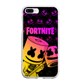 Чехол для iPhone 7Plus/8 Plus матовый с принтом FORTNITE MARSHMELLO в Санкт-Петербурге, Силикон | Область печати: задняя сторона чехла, без боковых панелей | chapter 2 | fortnite | marshmello | диджей | игры | маршмэллоу | молоток | фортнайт