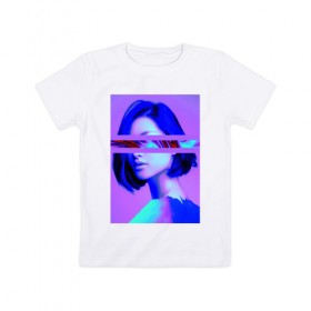 Детская футболка хлопок с принтом Blurred visions в Санкт-Петербурге, 100% хлопок | круглый вырез горловины, полуприлегающий силуэт, длина до линии бедер | art | digital | glitch | арт | глитч | глюк | искажение | искусство | ошибка | цифровое | цифровой