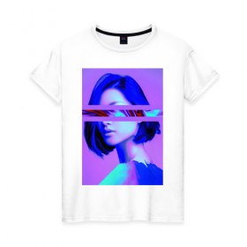 Женская футболка хлопок с принтом Blurred visions в Санкт-Петербурге, 100% хлопок | прямой крой, круглый вырез горловины, длина до линии бедер, слегка спущенное плечо | art | digital | glitch | арт | глитч | глюк | искажение | искусство | ошибка | цифровое | цифровой