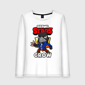 Женский лонгслив хлопок с принтом BRAWL STARS CROW в Санкт-Петербурге, 100% хлопок |  | brawl stars | brawl stars crow | brawler | crow | бравл старз | бравлер | ворон
