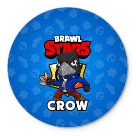 Коврик для мышки круглый с принтом BRAWL STARS CROW в Санкт-Петербурге, резина и полиэстер | круглая форма, изображение наносится на всю лицевую часть | brawl stars | brawl stars crow | brawler | crow | бравл старз | бравлер | ворон