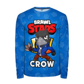 Мужской лонгслив 3D с принтом BRAWL STARS CROW в Санкт-Петербурге, 100% полиэстер | длинные рукава, круглый вырез горловины, полуприлегающий силуэт | brawl stars | brawl stars crow | brawler | crow | бравл старз | бравлер | ворон