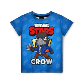 Детская футболка 3D с принтом BRAWL STARS CROW в Санкт-Петербурге, 100% гипоаллергенный полиэфир | прямой крой, круглый вырез горловины, длина до линии бедер, чуть спущенное плечо, ткань немного тянется | brawl stars | brawl stars crow | brawler | crow | бравл старз | бравлер | ворон
