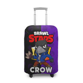 Чехол для чемодана 3D с принтом BRAWL STARS CROW в Санкт-Петербурге, 86% полиэфир, 14% спандекс | двустороннее нанесение принта, прорези для ручек и колес | brawl stars | brawl stars crow | brawler | crow | бравл старз | бравлер | ворон