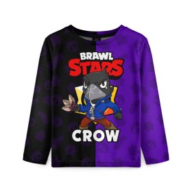 Детский лонгслив 3D с принтом BRAWL STARS CROW в Санкт-Петербурге, 100% полиэстер | длинные рукава, круглый вырез горловины, полуприлегающий силуэт
 | brawl stars | brawl stars crow | brawler | crow | бравл старз | бравлер | ворон