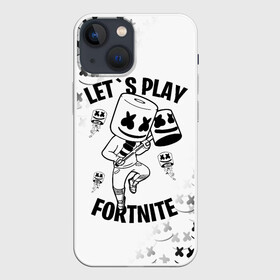 Чехол для iPhone 13 mini с принтом FORTNITE x MARSHMELLO в Санкт-Петербурге,  |  | fortnite | fortnite 2 | fortnite x | marshmello | ninja | ninja hyper streamer | ninja streamer | streamer | tyler blevins | маршмелло | ниндзя | фортнайт | фортнайт 2 | фортнайт глава 2