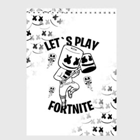 Скетчбук с принтом FORTNITE x MARSHMELLO в Санкт-Петербурге, 100% бумага
 | 48 листов, плотность листов — 100 г/м2, плотность картонной обложки — 250 г/м2. Листы скреплены сверху удобной пружинной спиралью | fortnite | fortnite 2 | fortnite x | marshmello | ninja | ninja hyper streamer | ninja streamer | streamer | tyler blevins | маршмелло | ниндзя | фортнайт | фортнайт 2 | фортнайт глава 2