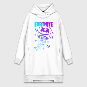 Платье-худи хлопок с принтом FORTNITE x MARSHMELLO в Санкт-Петербурге,  |  | fortnite | fortnite 2 | fortnite x | marshmello | ninja | ninja hyper streamer | ninja streamer | streamer | tyler blevins | маршмелло | ниндзя | фортнайт | фортнайт 2 | фортнайт глава 2