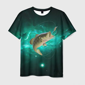 Мужская футболка 3D с принтом Рыбалка на карпа в Санкт-Петербурге, 100% полиэфир | прямой крой, круглый вырез горловины, длина до линии бедер | Тематика изображения на принте: большая рыба | карп | карповые | леска | наживка | рыба | рыбак | рыбаку | рыбалка | рыбка | рыболов | удилище | удочка