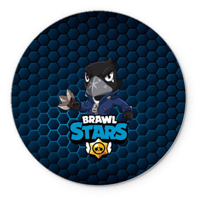 Коврик для мышки круглый с принтом Crow (Brawl Stars) в Санкт-Петербурге, резина и полиэстер | круглая форма, изображение наносится на всю лицевую часть | brawl stars | crow | game | leon | бравл | бравл стар | бравл старс | ворон | ворона | детская | детям | игра | компьютерная игра | кров | леон | персонаж | развлечение