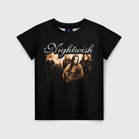 Детская футболка 3D с принтом Nightwish в Санкт-Петербурге, 100% гипоаллергенный полиэфир | прямой крой, круглый вырез горловины, длина до линии бедер, чуть спущенное плечо, ткань немного тянется | metal | nightwish | symphonic metal | tarja | tarja turunen | turunen | метал | найтвиш | симфоник метал | тарья | турунен