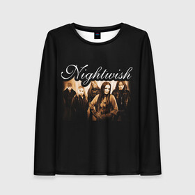 Женский лонгслив 3D с принтом Nightwish в Санкт-Петербурге, 100% полиэстер | длинные рукава, круглый вырез горловины, полуприлегающий силуэт | metal | nightwish | symphonic metal | tarja | tarja turunen | turunen | метал | найтвиш | симфоник метал | тарья | турунен