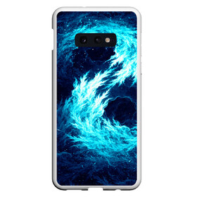 Чехол для Samsung S10E с принтом Abstract fractal blue flame в Санкт-Петербурге, Силикон | Область печати: задняя сторона чехла, без боковых панелей | Тематика изображения на принте: abstract | colors | dark | flame | fractal | space | абстракция | космос | краски | огонь | пламя | тёмный | фрактал