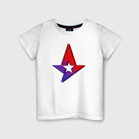 Детская футболка хлопок с принтом Astralis (Holo style) в Санкт-Петербурге, 100% хлопок | круглый вырез горловины, полуприлегающий силуэт, длина до линии бедер | 0x000000123 | astralis | csgo | holo | астралис | ксго | стикер