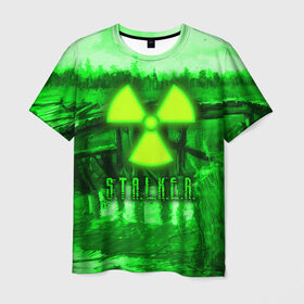Мужская футболка 3D с принтом Stalker в Санкт-Петербурге, 100% полиэфир | прямой крой, круглый вырез горловины, длина до линии бедер | gsc game world | ogsr | stalker | stalker 2 | stalker 2 дата | stalker 2 прохождение | stalker green | stalker свобода | скачать stalker 2 | сталкер