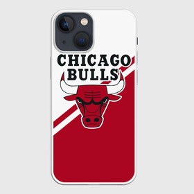 Чехол для iPhone 13 mini с принтом Chicago Bulls Red White в Санкт-Петербурге,  |  | Тематика изображения на принте: bulls | chicago | chicago bulls | nba | баскетбол | буллз | нба | чикаго | чикаго буллз