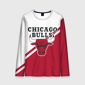 Мужской лонгслив 3D с принтом Chicago Bulls Red-White в Санкт-Петербурге, 100% полиэстер | длинные рукава, круглый вырез горловины, полуприлегающий силуэт | bulls | chicago | chicago bulls | nba | баскетбол | буллз | нба | чикаго | чикаго буллз