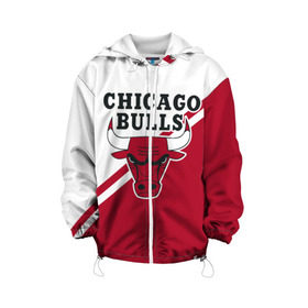 Детская куртка 3D с принтом Chicago Bulls Red-White в Санкт-Петербурге, 100% полиэстер | застежка — молния, подол и капюшон оформлены резинкой с фиксаторами, по бокам — два кармана без застежек, один потайной карман на груди, плотность верхнего слоя — 90 г/м2; плотность флисового подклада — 260 г/м2 | Тематика изображения на принте: bulls | chicago | chicago bulls | nba | баскетбол | буллз | нба | чикаго | чикаго буллз