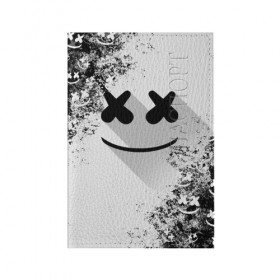 Обложка для паспорта матовая кожа с принтом Marshmello в Санкт-Петербурге, натуральная матовая кожа | размер 19,3 х 13,7 см; прозрачные пластиковые крепления | dj | marshmello | usa | америка | клубная музыка | мармело | маршмелло | маршмеллоу | музыка | музыкант