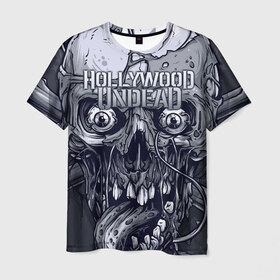 Мужская футболка 3D с принтом Hollywood Undead в Санкт-Петербурге, 100% полиэфир | прямой крой, круглый вырез горловины, длина до линии бедер | been | bloody nose | california | hell | lyrics | music | octone | official | psalms | records | rock | song | to | vevo | video | кранккор | метал | рэп рок | электроник