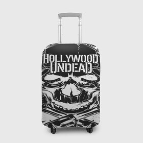 Чехол для чемодана 3D с принтом Hollywood Undead в Санкт-Петербурге, 86% полиэфир, 14% спандекс | двустороннее нанесение принта, прорези для ручек и колес | been | bloody nose | california | hell | lyrics | music | octone | official | psalms | records | rock | song | to | vevo | video | кранккор | метал | рэп рок | электроник