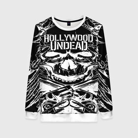 Женский свитшот 3D с принтом Hollywood Undead в Санкт-Петербурге, 100% полиэстер с мягким внутренним слоем | круглый вырез горловины, мягкая резинка на манжетах и поясе, свободная посадка по фигуре | been | bloody nose | california | hell | lyrics | music | octone | official | psalms | records | rock | song | to | vevo | video | кранккор | метал | рэп рок | электроник