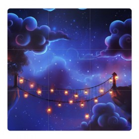 Магнитный плакат 3Х3 с принтом НОВОГОДНЯЯ НОЧЬ в Санкт-Петербурге, Полимерный материал с магнитным слоем | 9 деталей размером 9*9 см | star | stars | texture | вечер | вечерние иллюстрации | звезда | звезды | ночной пейзаж | ночные | ночь | природа | прогулки | текстуры