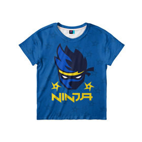 Детская футболка 3D с принтом FORTNITE NINJA в Санкт-Петербурге, 100% гипоаллергенный полиэфир | прямой крой, круглый вырез горловины, длина до линии бедер, чуть спущенное плечо, ткань немного тянется | fnchap2 | fortnite | fortnite 2 | fortnite x | marshmello | ninja | ninja hyper streamer | ninja streamer | streamer | tyler blevins | маршмелло | ниндзя | фортнайт | фортнайт 2 | фортнайт глава 2