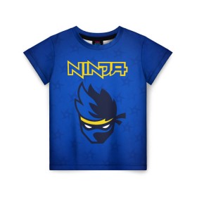 Детская футболка 3D с принтом FORTNITE NINJA в Санкт-Петербурге, 100% гипоаллергенный полиэфир | прямой крой, круглый вырез горловины, длина до линии бедер, чуть спущенное плечо, ткань немного тянется | fnchap2 | fortnite | fortnite 2 | fortnite x | marshmello | ninja | ninja hyper streamer | ninja streamer | streamer | tyler blevins | маршмелло | ниндзя | фортнайт | фортнайт 2 | фортнайт глава 2
