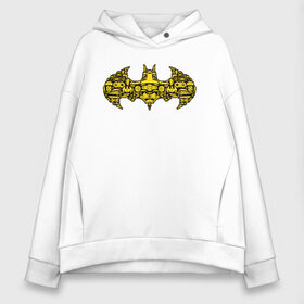 Женское худи Oversize хлопок с принтом Batman logo в Санкт-Петербурге, френч-терри — 70% хлопок, 30% полиэстер. Мягкий теплый начес внутри —100% хлопок | боковые карманы, эластичные манжеты и нижняя кромка, капюшон на магнитной кнопке | bat man | batman | batman comics | caped crusader | comics | dark knight | shtatjl | бетмен | брюс уэйн | бэт мен | бэтмен | тёмный рыцарь