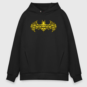 Мужское худи Oversize хлопок с принтом Batman logo в Санкт-Петербурге, френч-терри — 70% хлопок, 30% полиэстер. Мягкий теплый начес внутри —100% хлопок | боковые карманы, эластичные манжеты и нижняя кромка, капюшон на магнитной кнопке | bat man | batman | batman comics | caped crusader | comics | dark knight | shtatjl | бетмен | брюс уэйн | бэт мен | бэтмен | тёмный рыцарь