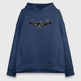 Женское худи Oversize хлопок с принтом Batman в Санкт-Петербурге, френч-терри — 70% хлопок, 30% полиэстер. Мягкий теплый начес внутри —100% хлопок | боковые карманы, эластичные манжеты и нижняя кромка, капюшон на магнитной кнопке | bat man | batman | batman comics | caped crusader | comics | dark knight | shtatjl | бетмен | брюс уэйн | бэт мен | бэтмен | тёмный рыцарь