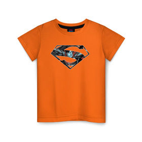 Детская футболка хлопок с принтом Superman в Санкт-Петербурге, 100% хлопок | круглый вырез горловины, полуприлегающий силуэт, длина до линии бедер | Тематика изображения на принте: clark kent | superman | кларк кент | супермен | супермэн