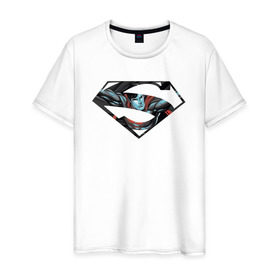 Мужская футболка хлопок с принтом Superman в Санкт-Петербурге, 100% хлопок | прямой крой, круглый вырез горловины, длина до линии бедер, слегка спущенное плечо. | Тематика изображения на принте: clark kent | superman | кларк кент | супермен | супермэн