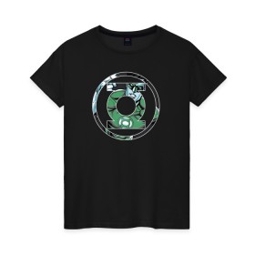Женская футболка хлопок с принтом Green Lantern в Санкт-Петербурге, 100% хлопок | прямой крой, круглый вырез горловины, длина до линии бедер, слегка спущенное плечо | dc | dc comics | green lantern | shtatjl | зеленый фонарь