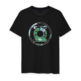 Мужская футболка хлопок с принтом Green Lantern в Санкт-Петербурге, 100% хлопок | прямой крой, круглый вырез горловины, длина до линии бедер, слегка спущенное плечо. | Тематика изображения на принте: dc | dc comics | green lantern | shtatjl | зеленый фонарь