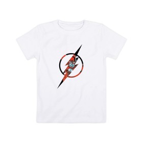 Детская футболка хлопок с принтом Flash в Санкт-Петербурге, 100% хлопок | круглый вырез горловины, полуприлегающий силуэт, длина до линии бедер | Тематика изображения на принте: barry allen | flash | shtatflash | барри аллен | флеш | флэш