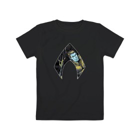 Детская футболка хлопок с принтом Aquaman в Санкт-Петербурге, 100% хлопок | круглый вырез горловины, полуприлегающий силуэт, длина до линии бедер | aquaman | arthur curry | dc | dc comics | shtatjl | аквамен | артур карри