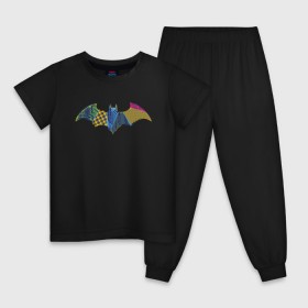 Детская пижама хлопок с принтом Batman logo в Санкт-Петербурге, 100% хлопок |  брюки и футболка прямого кроя, без карманов, на брюках мягкая резинка на поясе и по низу штанин
 | bat man | batman | batman comics | caped crusader | comics | dark knight | shtatjl | бетмен | брюс уэйн | бэт мен | бэтмен | тёмный рыцарь