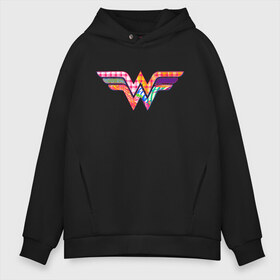 Мужское худи Oversize хлопок с принтом Wonder Woman logo в Санкт-Петербурге, френч-терри — 70% хлопок, 30% полиэстер. Мягкий теплый начес внутри —100% хлопок | боковые карманы, эластичные манжеты и нижняя кромка, капюшон на магнитной кнопке | Тематика изображения на принте: dc | dc comics | diana prince | shtatjl | wonder woman | вандер вуман | вондер вуман | галь гадот | диана принс | супер женщина | чудо женщина