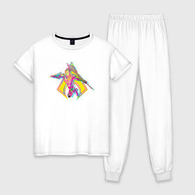Женская пижама хлопок с принтом Aquaman в Санкт-Петербурге, 100% хлопок | брюки и футболка прямого кроя, без карманов, на брюках мягкая резинка на поясе и по низу штанин | aquaman | arthur curry | dc | dc comics | shtatjl | аквамен | артур карри